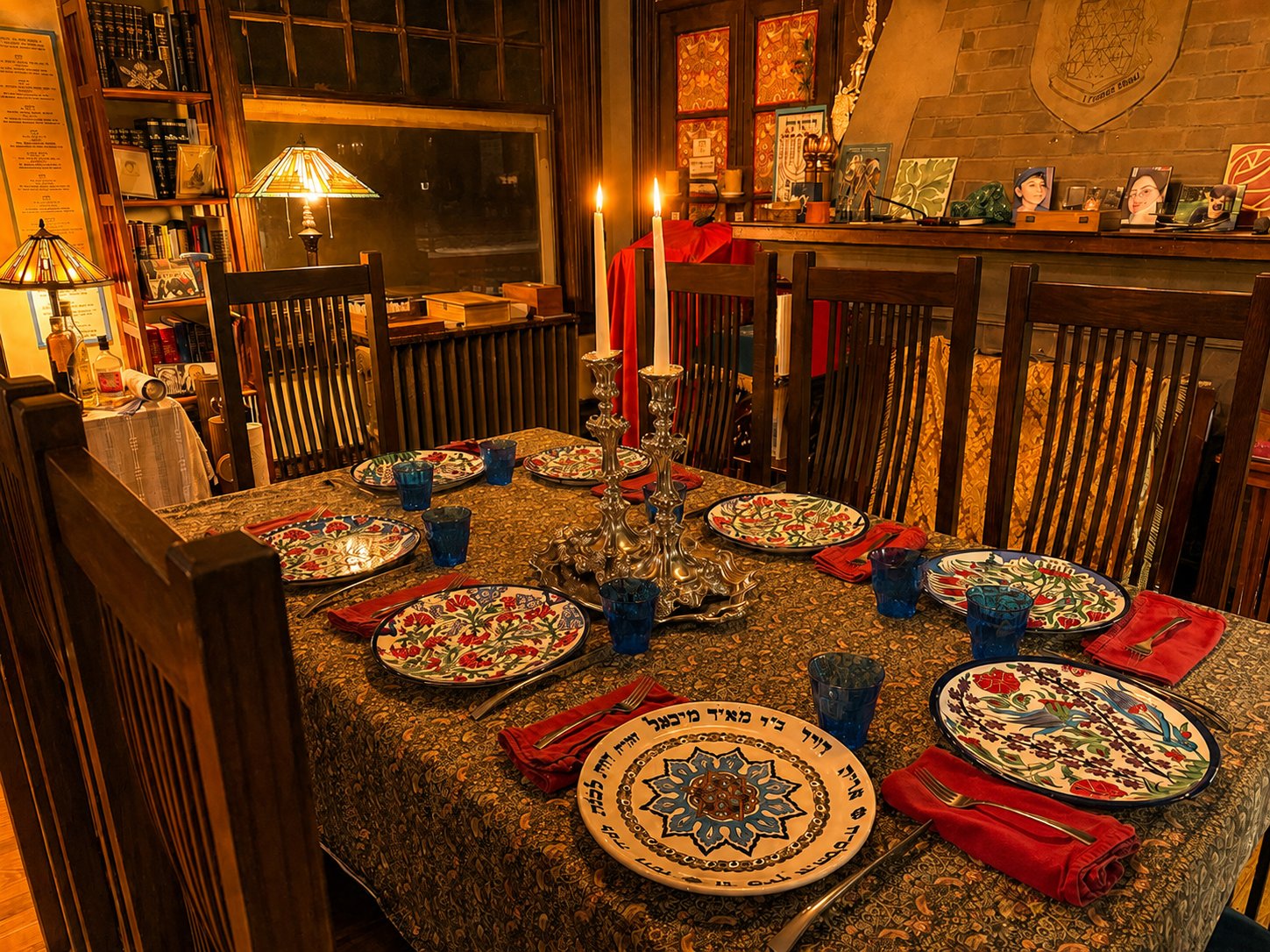 A table set for guests in the home of Professors Epstein and Vető.