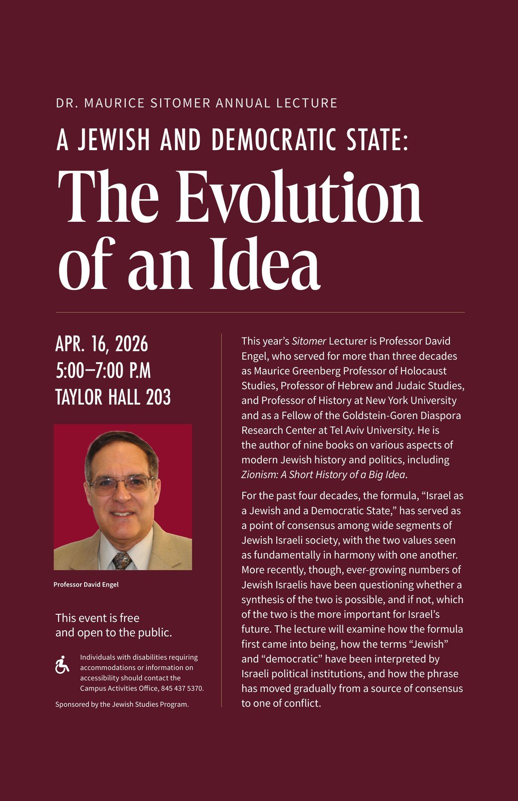 Engel lecture poster