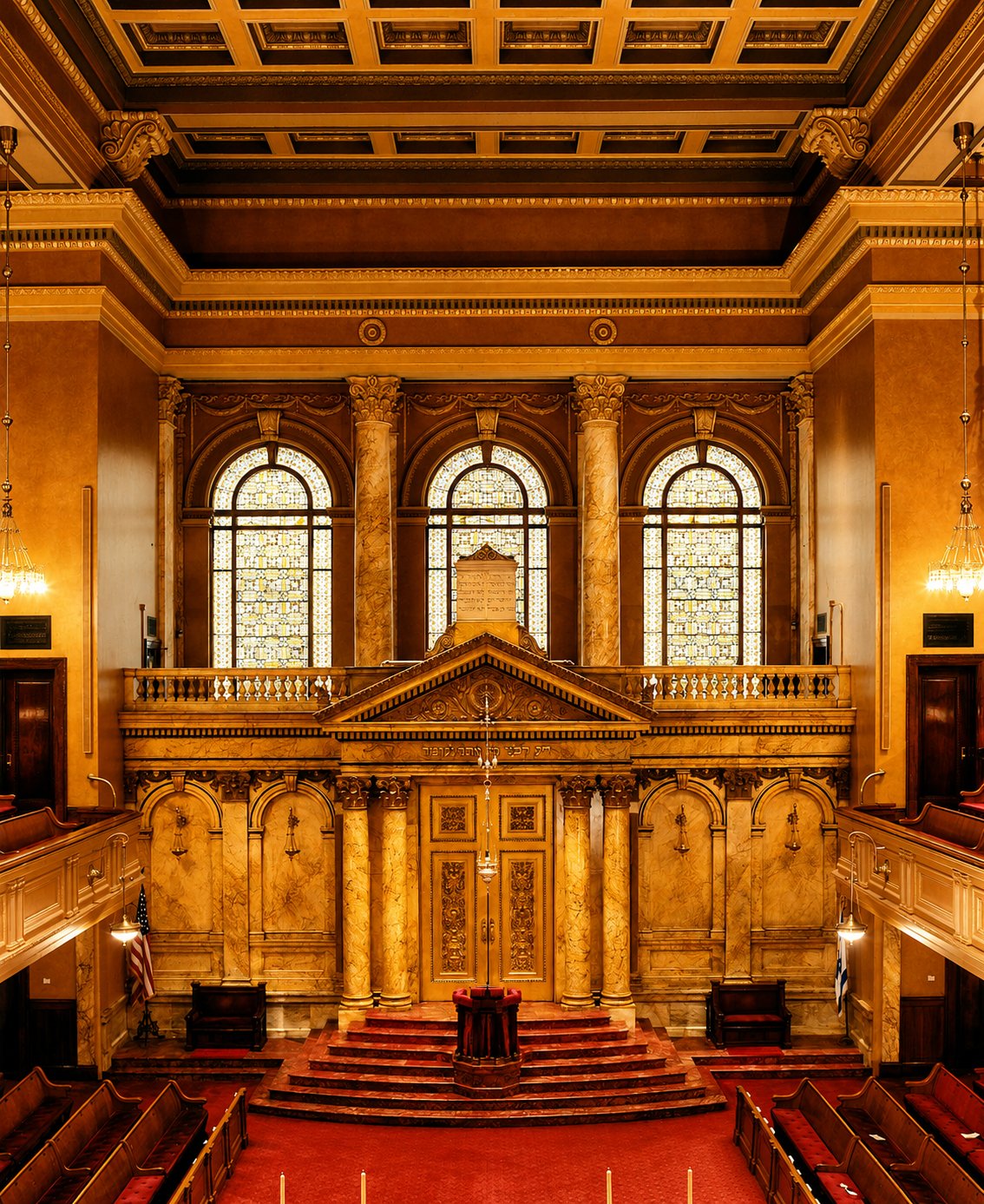 Interior of Congregation Shearith Israel, New York.